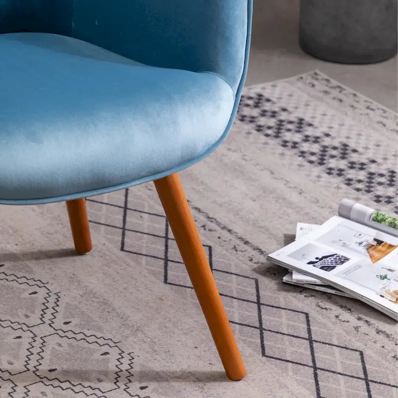 Blue 30 Polyester Button Tufted Accent Chair