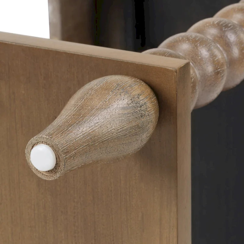 Traditional 23.6 Spindle Leg Wood End Table with USB