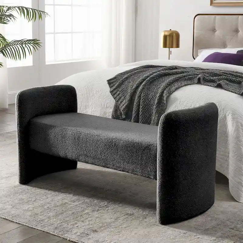 Frame Polyester Upholstered Bench with Modern Versatile Design