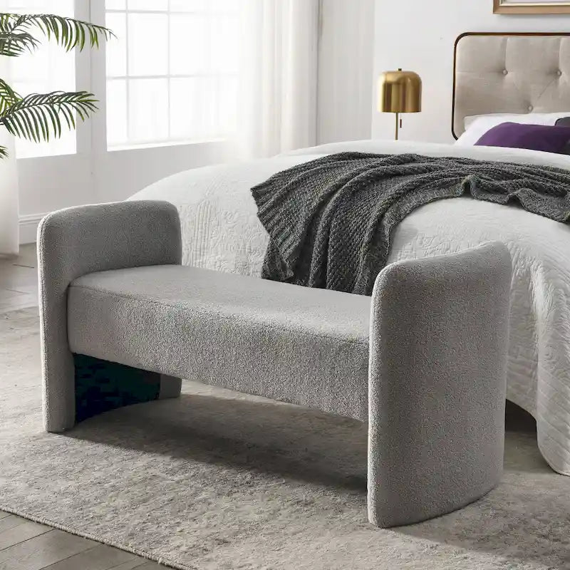 Frame Polyester Upholstered Bench with Modern Versatile Design