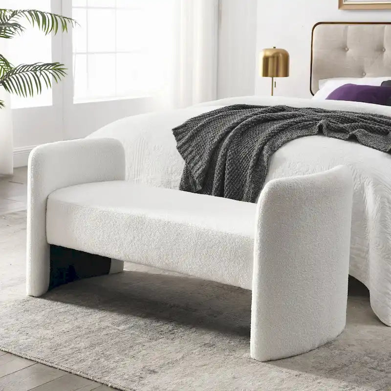 Frame Polyester Upholstered Bench with Modern Versatile Design
