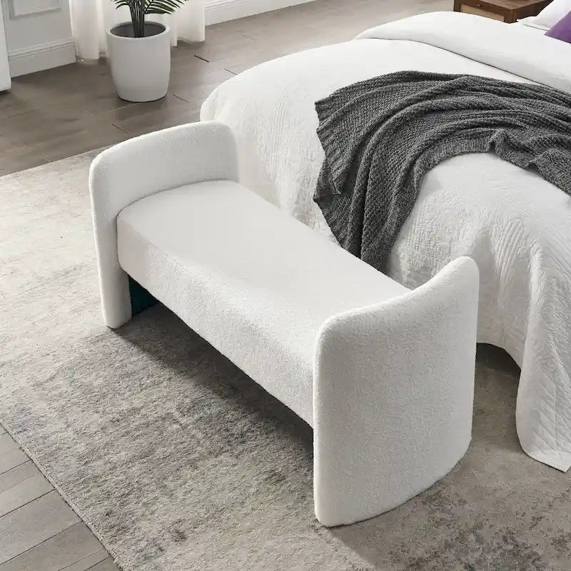 Frame Polyester Upholstered Bench with Modern Versatile Design