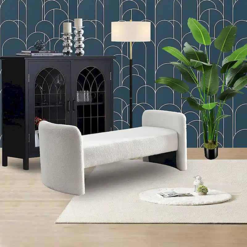 Frame Polyester Upholstered Bench with Modern Versatile Design