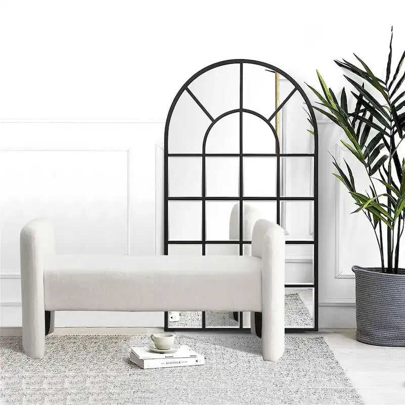 Frame Polyester Upholstered Bench with Modern Versatile Design