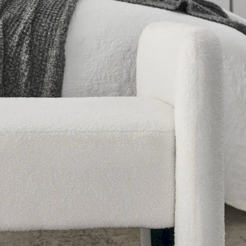 Frame Polyester Upholstered Bench with Modern Versatile Design
