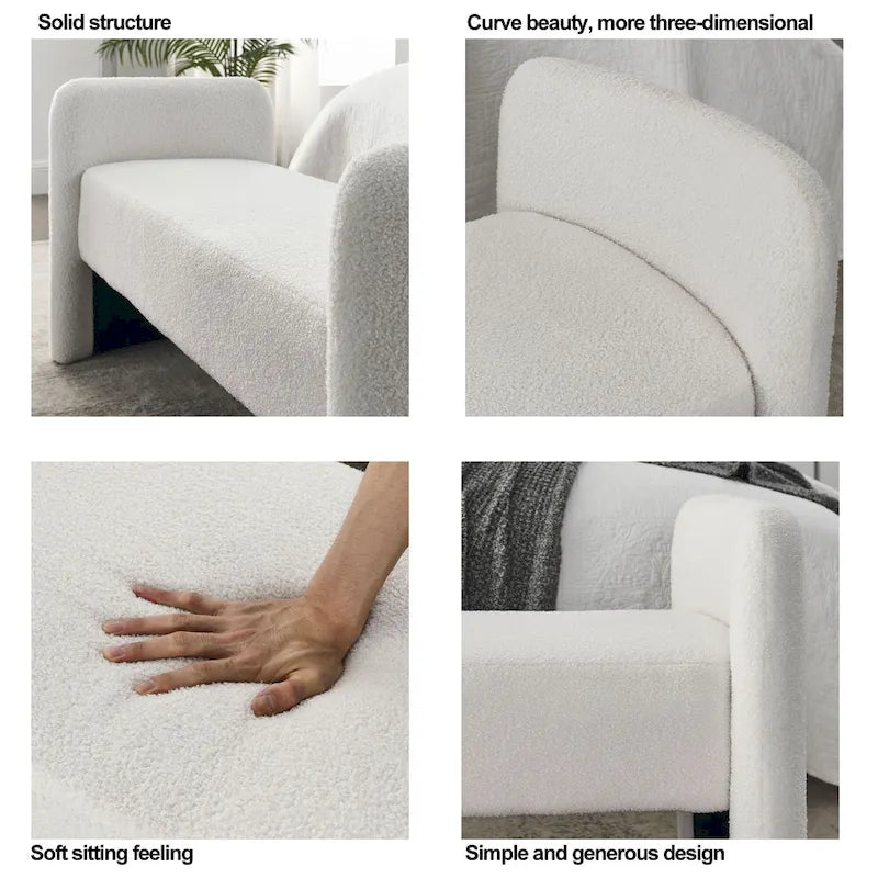 Frame Polyester Upholstered Bench with Modern Versatile Design