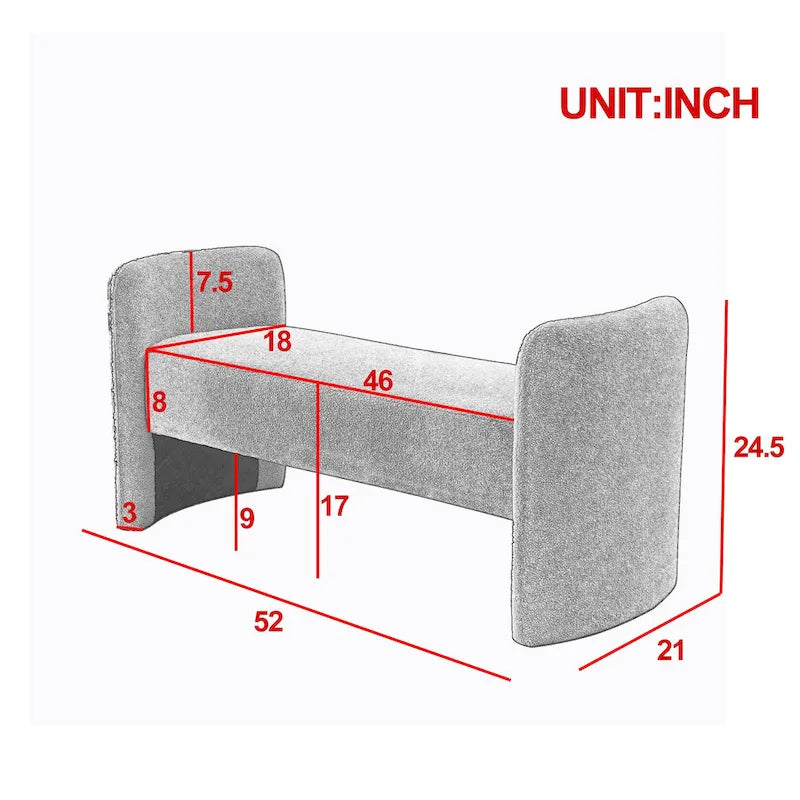 Frame Polyester Upholstered Bench with Modern Versatile Design