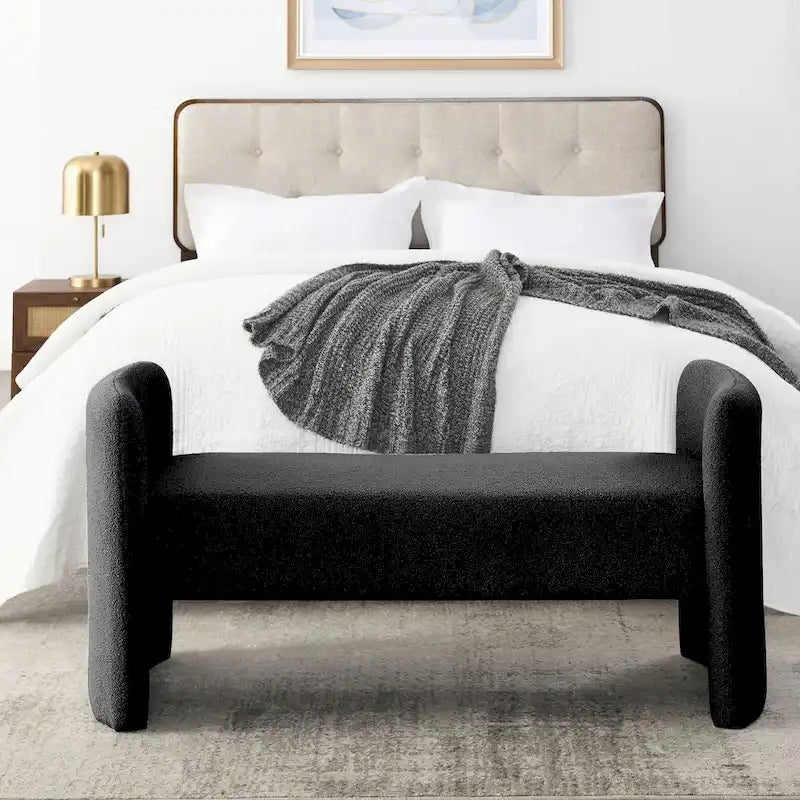 Frame Polyester Upholstered Bench with Modern Versatile Design