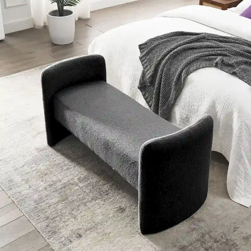 Frame Polyester Upholstered Bench with Modern Versatile Design