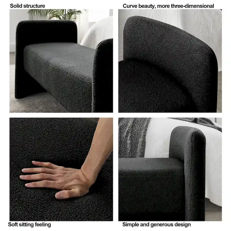 Frame Polyester Upholstered Bench with Modern Versatile Design