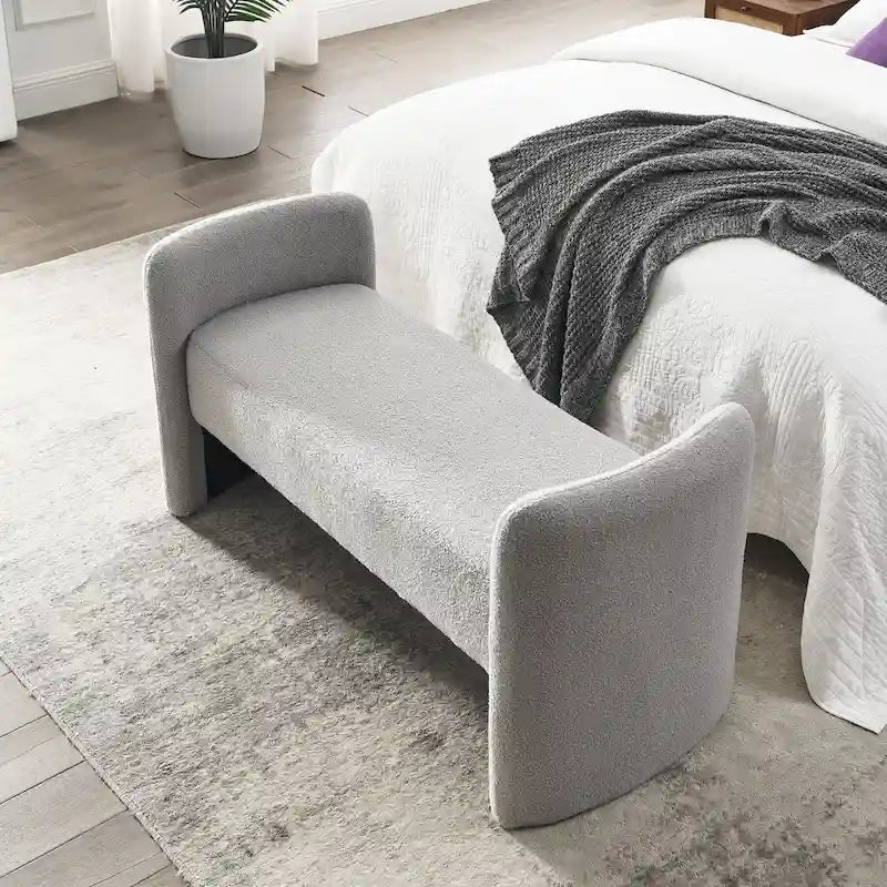 Frame Polyester Upholstered Bench with Modern Versatile Design