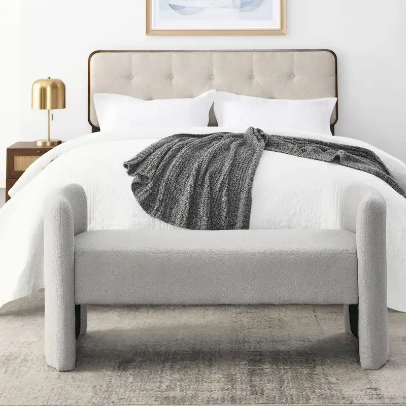 Frame Polyester Upholstered Bench with Modern Versatile Design
