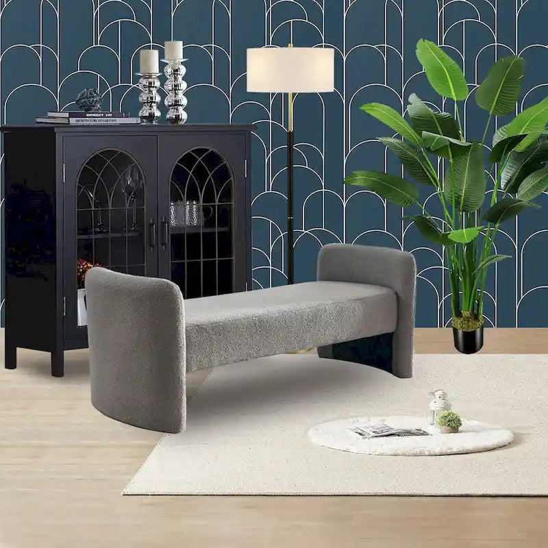 Frame Polyester Upholstered Bench with Modern Versatile Design