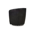 Top-Grain Leather Swivel Chair with Barrel Back - 31.75W x 28D x 31.5H