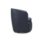 Top-Grain Leather Swivel Chair with Barrel Back - 31.75W x 28D x 31.5H
