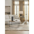 22 Diameter Acacia Wood Top Metal Side Table