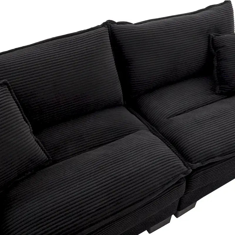 65.5 Upholstered 3-Seater Sofa Couch with Two Pillows and Sturdy Construction