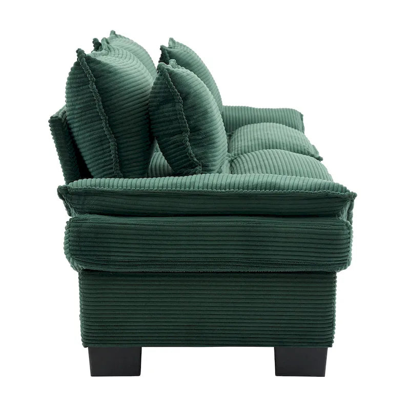 65.5 Upholstered 3-Seater Sofa Couch with Two Pillows and Sturdy Construction
