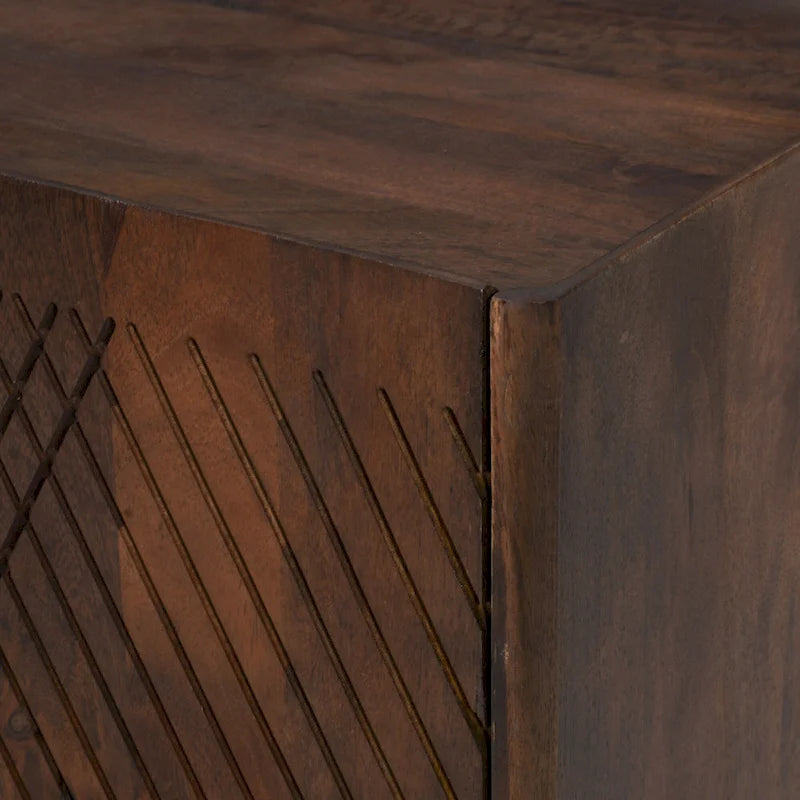 Wood Accent Cabinet with Storage and Adjustable Shelf for Dining Room