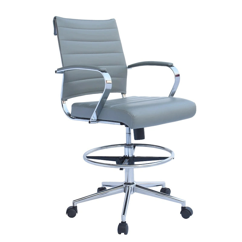 Office Chair With Arms Stools For Counter Height Bar Office Wheels PU Leather Rest Tilt Swivel Work Office Standing Desk