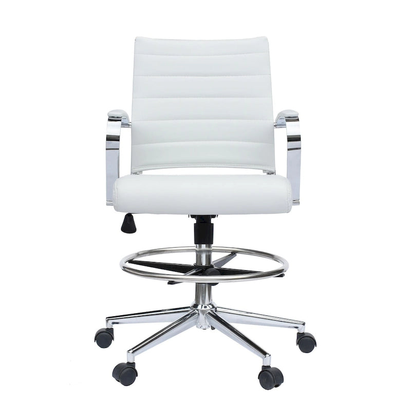 Office Chair With Arms Stools For Counter Height Bar Office Wheels PU Leather Rest Tilt Swivel Work Office Standing Desk