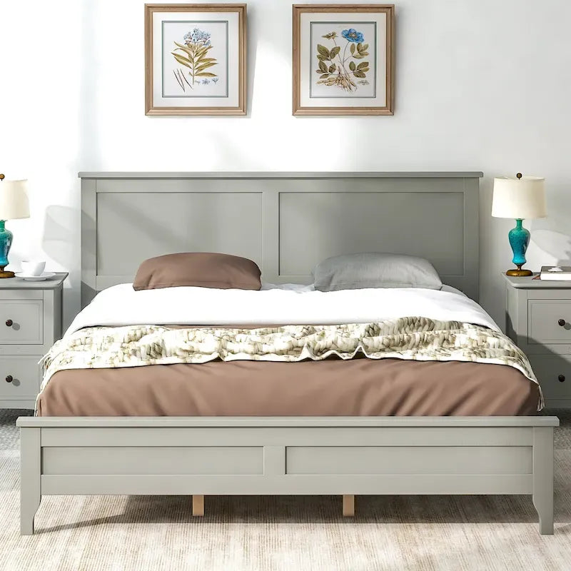 Modern Solid Wood Platform Bed with Natural and Exquisite Wear-resistant Finish