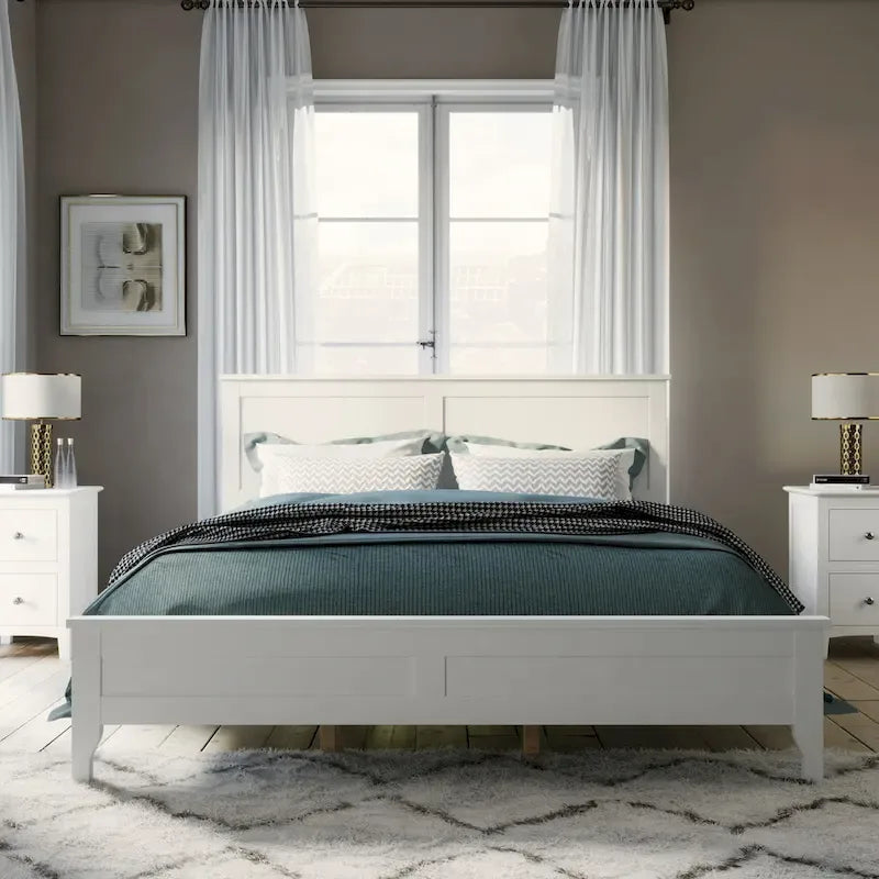 Modern Solid Wood Platform Bed with Natural and Exquisite Wear-resistant Finish
