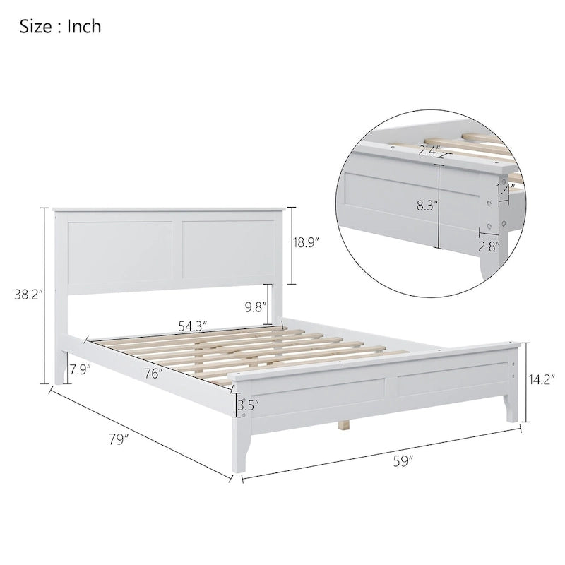 Modern Solid Wood Platform Bed with Natural and Exquisite Wear-resistant Finish
