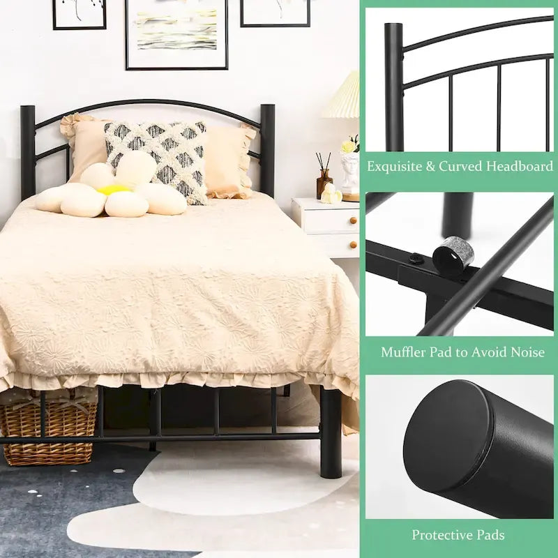 Twin/Full/Queen Size Metal Bed Frame Platform Mattress