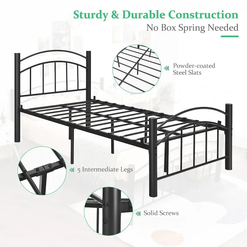 Twin/Full/Queen Size Metal Bed Frame Platform Mattress