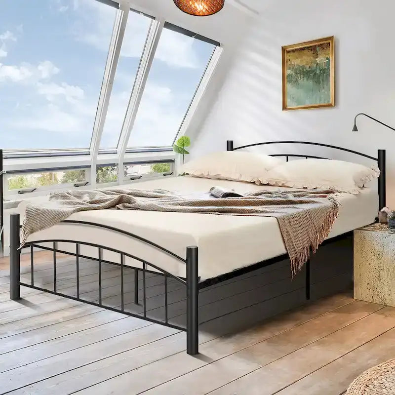 Twin/Full/Queen Size Metal Bed Frame Platform Mattress