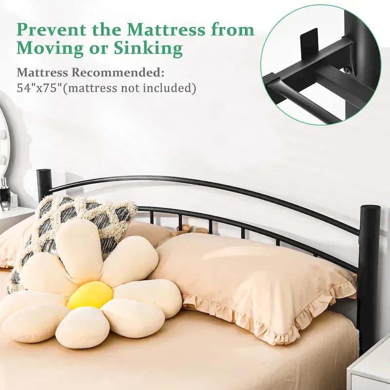 Twin/Full/Queen Size Metal Bed Frame Platform Mattress