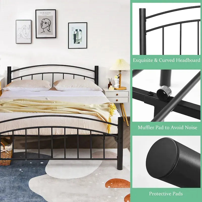 Twin/Full/Queen Size Metal Bed Frame Platform Mattress