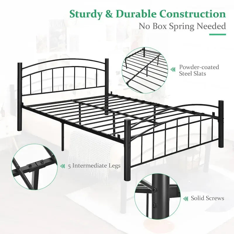 Twin/Full/Queen Size Metal Bed Frame Platform Mattress