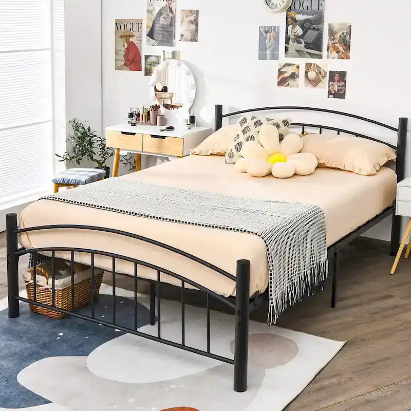 Twin/Full/Queen Size Metal Bed Frame Platform Mattress