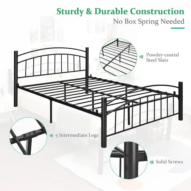Twin/Full/Queen Size Metal Bed Frame Platform Mattress