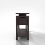 47-inch Espresso Sofa Table with Acrylic Storage Cabinets