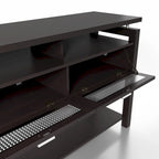47-inch Espresso Sofa Table with Acrylic Storage Cabinets