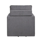 Transitional Linen Cushion Back Swivel Armchair
