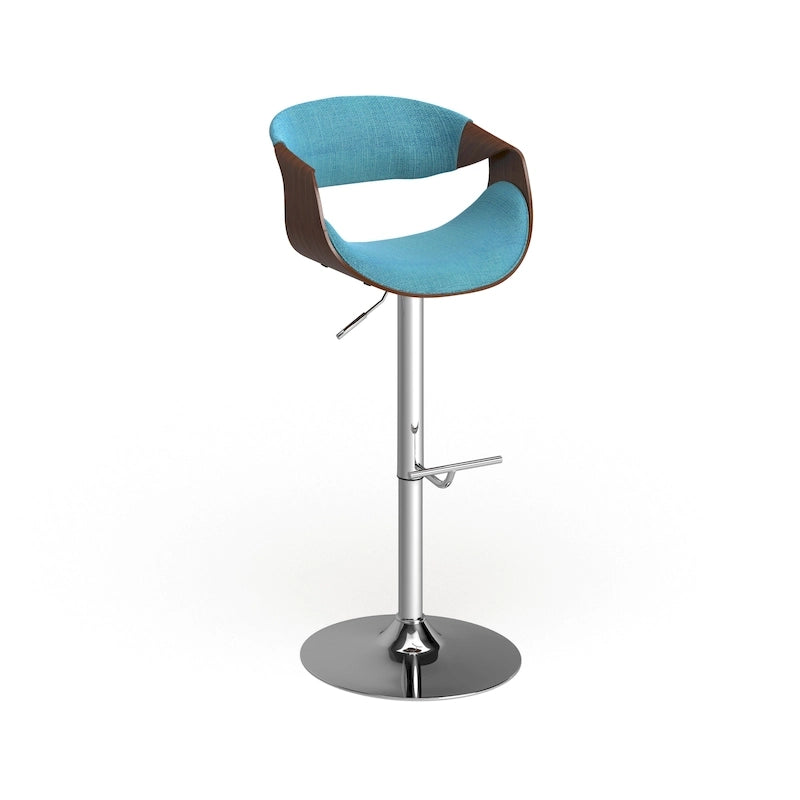 Mid-century Modern Walnut WoodAdjustable Bar Stool
