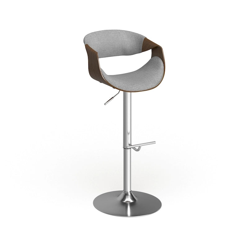 Mid-century Modern Walnut WoodAdjustable Bar Stool