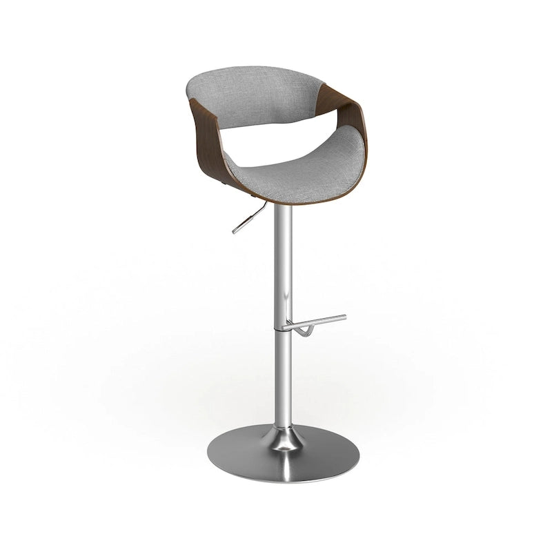 Mid-century Modern Walnut WoodAdjustable Bar Stool