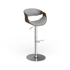 Mid-century Modern Walnut Wood Adjustable Bar Stool