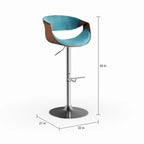 Mid-century Modern Walnut Wood Adjustable Bar Stool