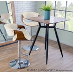 Mid-century Modern Walnut Wood Adjustable Bar Stool
