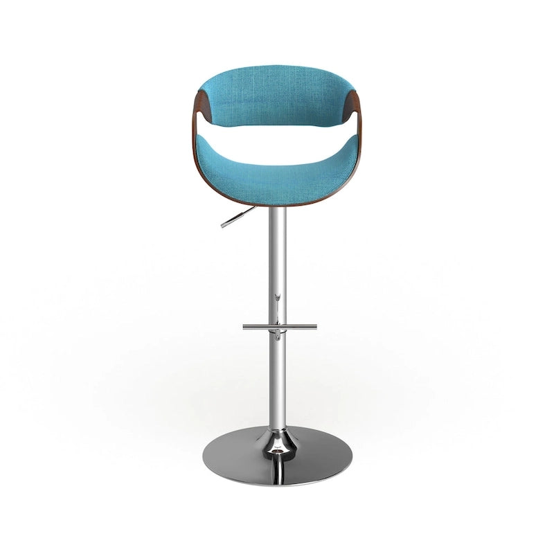 Mid-century Modern Walnut WoodAdjustable Bar Stool