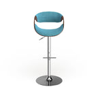 Mid-century Modern Walnut Wood Adjustable Bar Stool