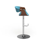 Mid-century Modern Walnut Wood Adjustable Bar Stool