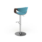 Mid-century Modern Walnut Wood Adjustable Bar Stool