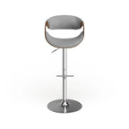Mid-century Modern Walnut Wood Adjustable Bar Stool